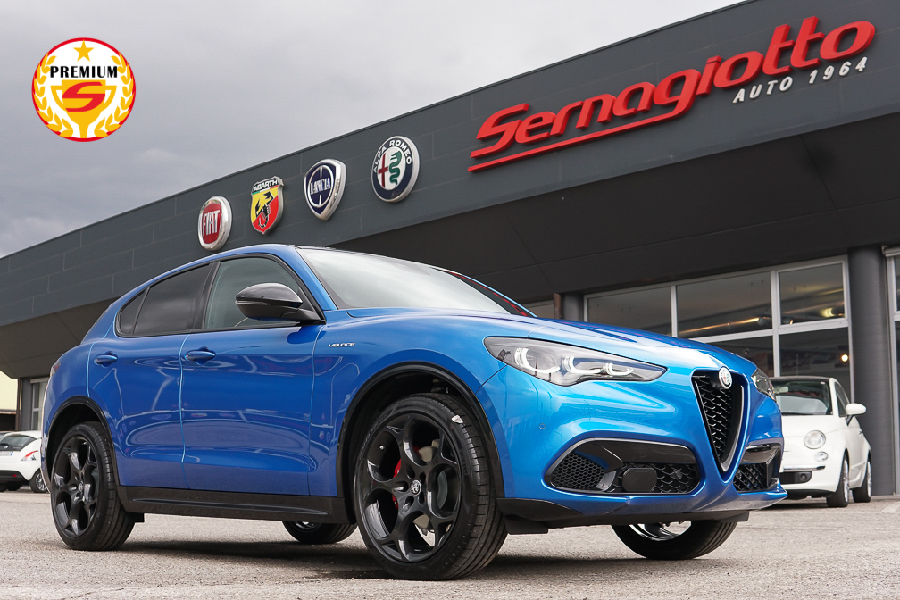 Alfa Romeo Stelvio 2.0 t Veloce Q4 280cv auto MY24 | Tetto | Cerchi 21″ | Blu Misano