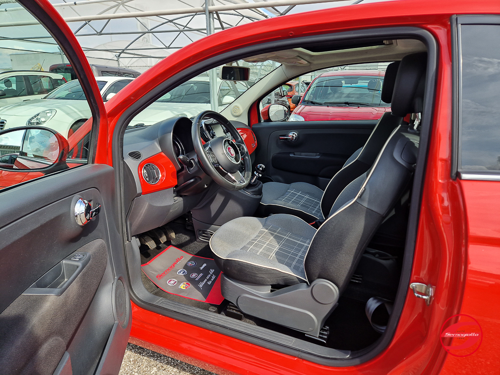 Fiat 500 1.2 69cv Lounge | Tetto apribile | Rosso Corallo