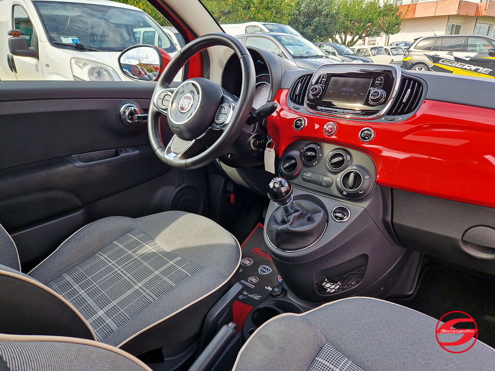 Fiat 500 1.2 69cv Lounge | Tetto apribile | Rosso Corallo