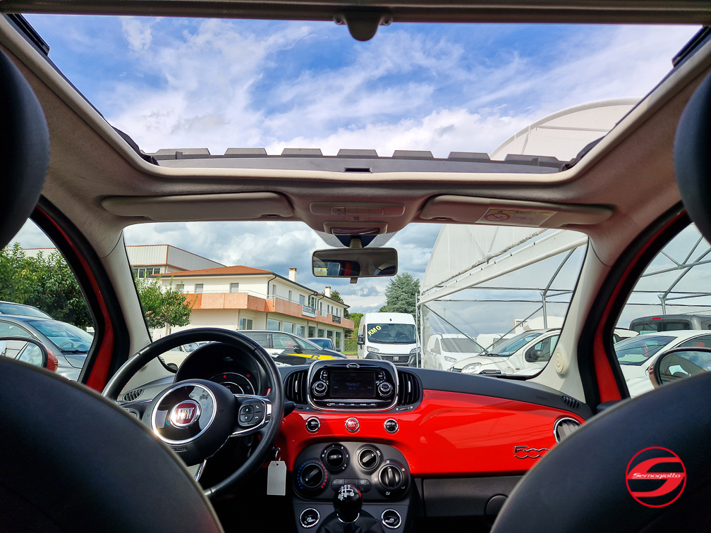 Fiat 500 1.2 69cv Lounge | Tetto apribile | Rosso Corallo