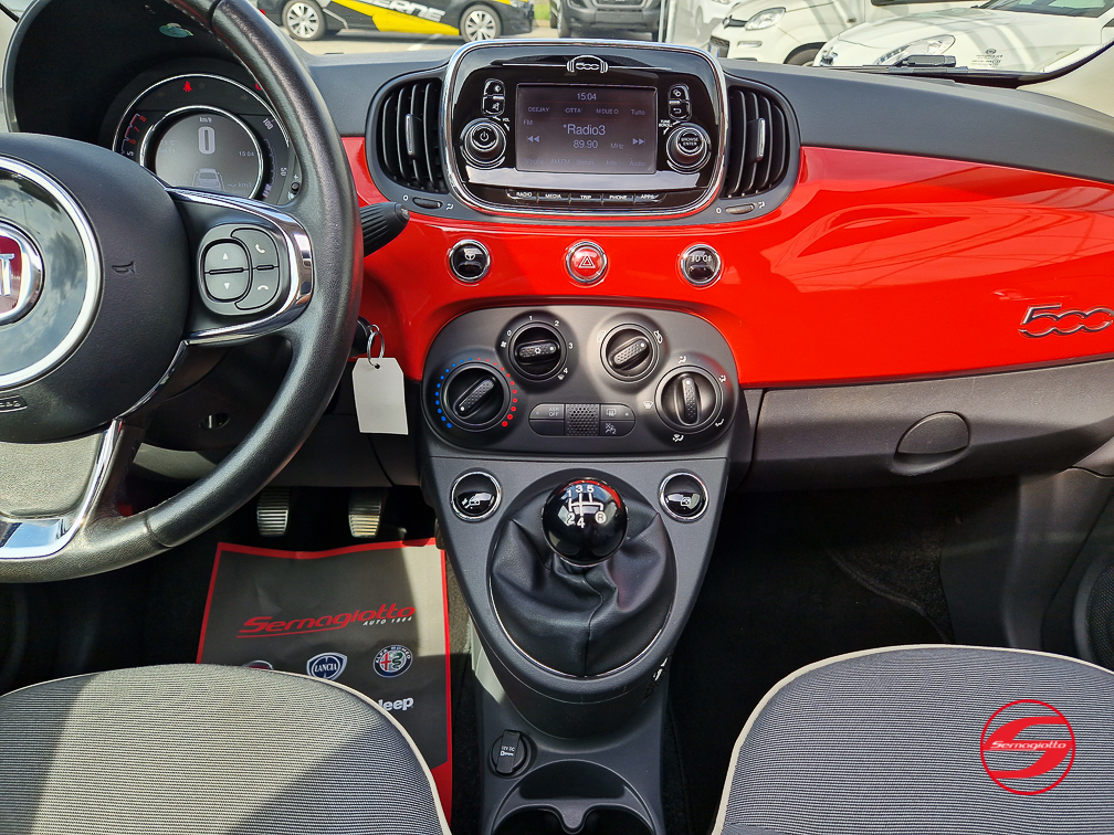 Fiat 500 1.2 69cv Lounge | Tetto apribile | Rosso Corallo