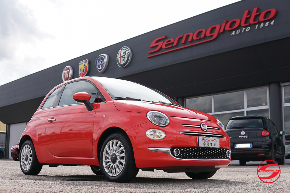 Fiat 500 1.2 69cv Lounge | Tetto apribile | Rosso Corallo