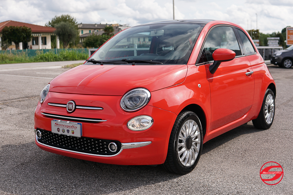 Fiat 500 1.2 69cv Lounge | Tetto apribile | Rosso Corallo