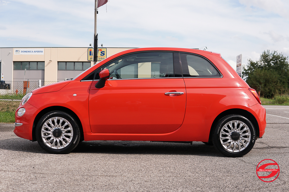 Fiat 500 1.2 69cv Lounge | Tetto apribile | Rosso Corallo